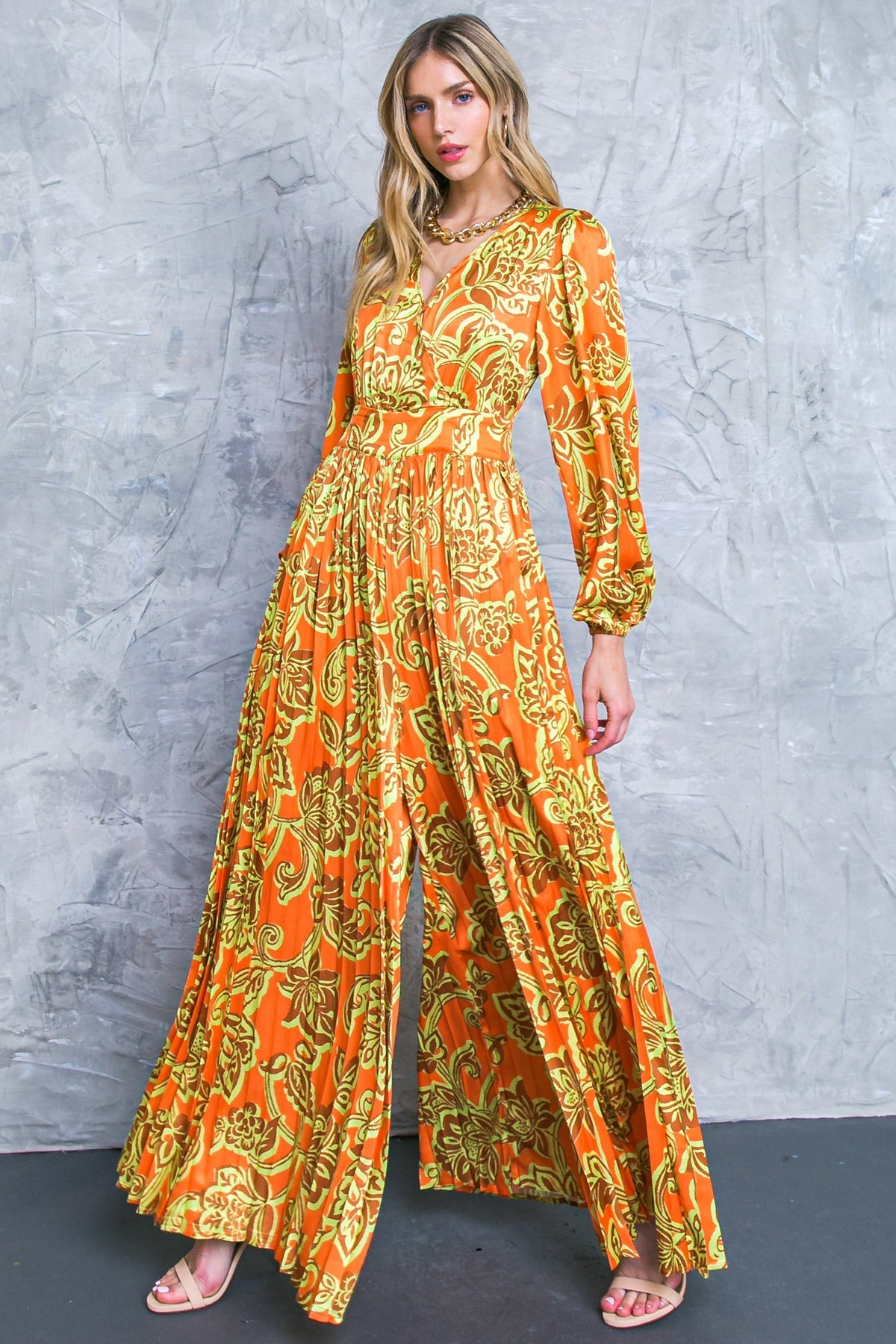 BLUSHING WITH BRILLIANCE SATIN JUMPSUIT Flying Tomato